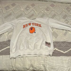BAPE x Mitchell and Ness New York Knicks sweatshirt NWT A Bathing Ape